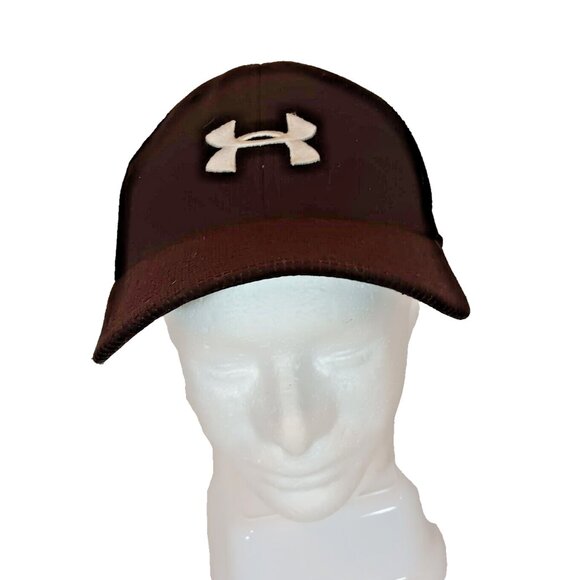 Under Armor Golf Cap Corduroy Dark Red, Black Mesh Back- Fitted Flex Sports Hat - Picture 1 of 8